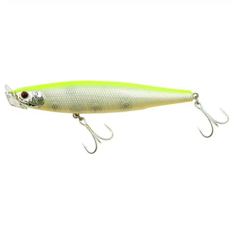 Leurre De Surface Trefle Creation Divola 114 F - 11.4Cm White Pearl Chartreuse
