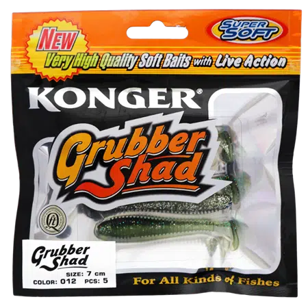 Grubber Shad : Leurre souple Konger de 4cm à 7cm